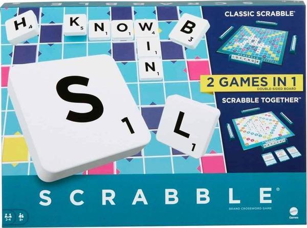 HWD43 Scrabble Orijinal İkisi Bir Arada İngilizce Kız Erkek Çocuk Oyuncak Eğitici Oyuncaklar - Image 1