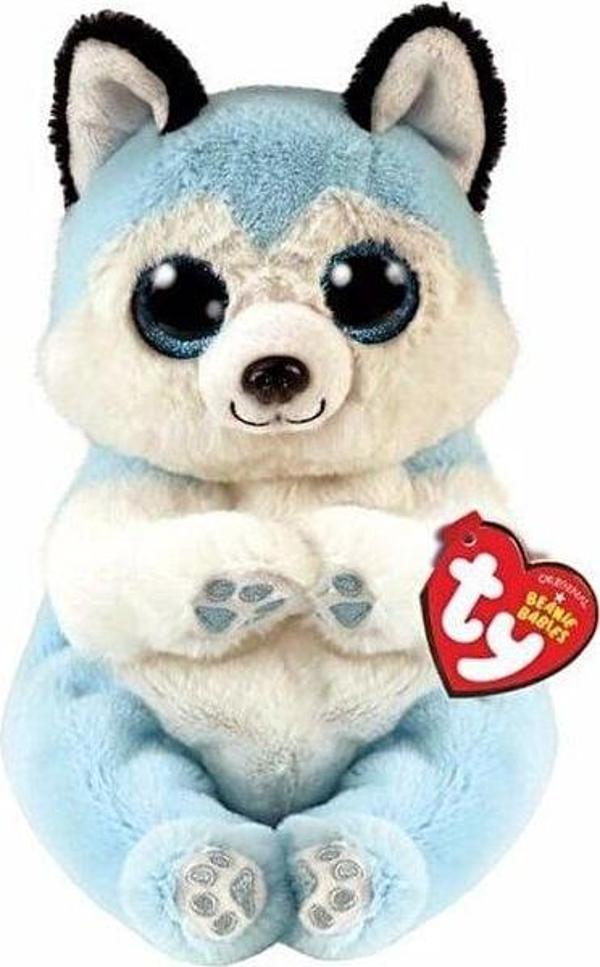 Ty Beanie Babies Mavi Peluş Husky Köpek Thunder 15cm Kız Erkek Çocuk Oyuncak Eğitici Oyuncaklar - Image 1