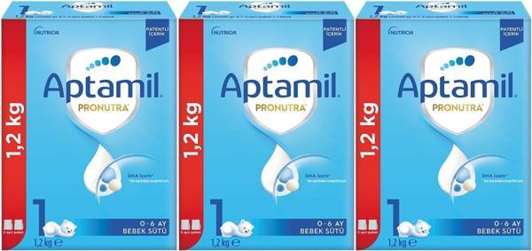 Nutrıcıa Aptamil Pronutra 1200GR Bebek Sütü No:1 (0-6 Ay) Yenidoğan Doğumdan itibaren (3 Lü Set) - Image 1