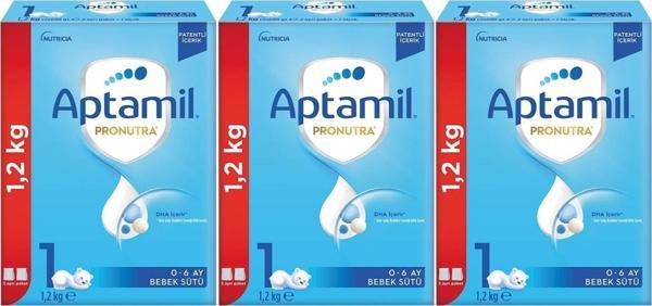 Nutrıcıa Aptamil Pronutra 1200GR Bebek Sütü No:1 (0-6 Ay) Yenidoğan Doğumdan itibaren (3 Lü Set) - Image 1