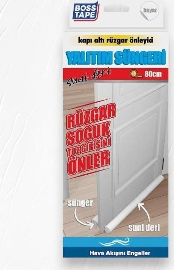 Boss Tape Kapı Altı Yalıtım Süngeri Suni Deri 80cm Beyaz - Image 1