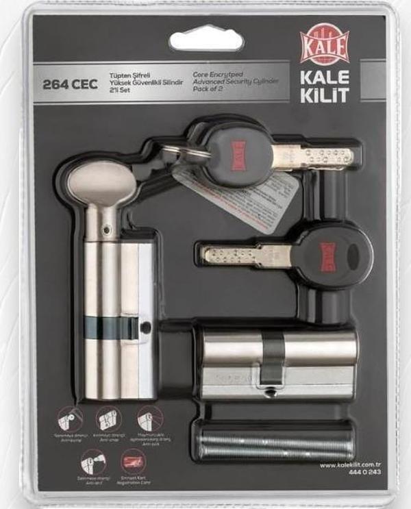 Kale Kilit 264 CEC+CECM Tüpten Şifreli Barel Saten 68mm - Image 1