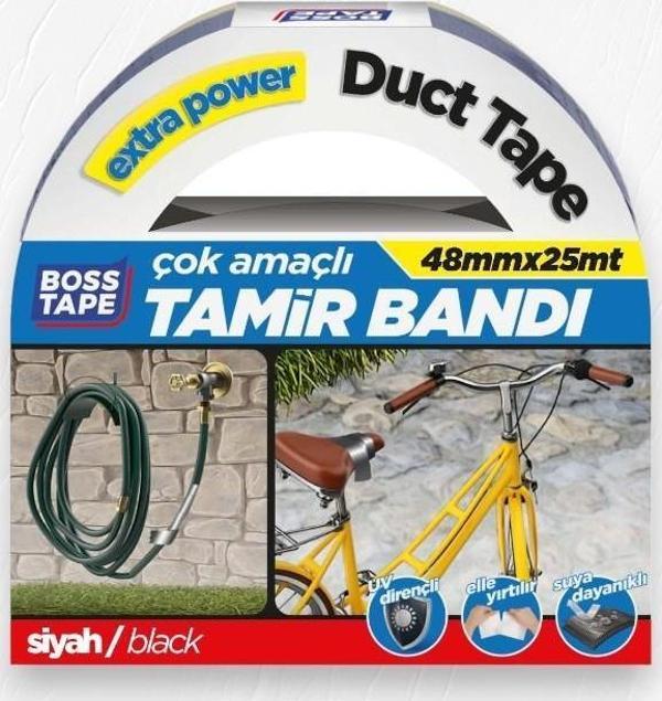 Boss Tape Duct Tape Tamir Bandı Siyah 48mmx25mt - Image 1