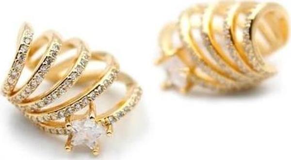 2'li Kıkırdak Küpe - Altın - Image 1