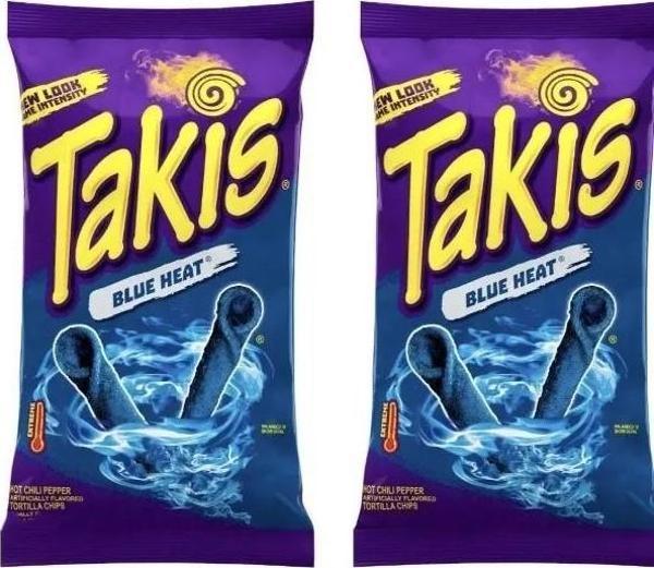 Takis Blue Heat 90 g Limon Aromalı Acı Biberli Çeşnili Mısır Çerezi (2 Adet) - Image 1