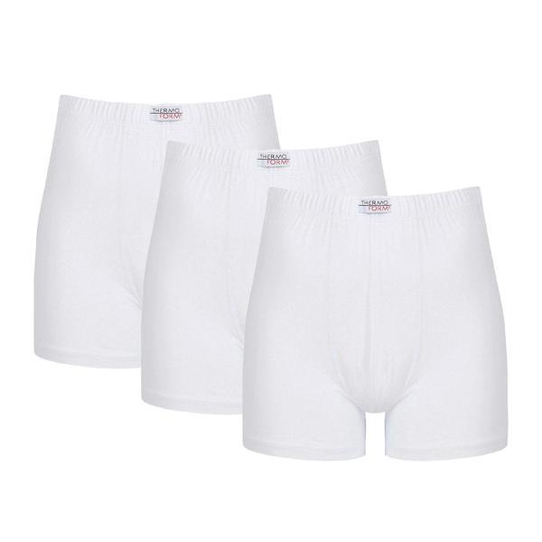 Thermoform Bambu Erkek Şort Beyaz 3'lü Paket - Image 1