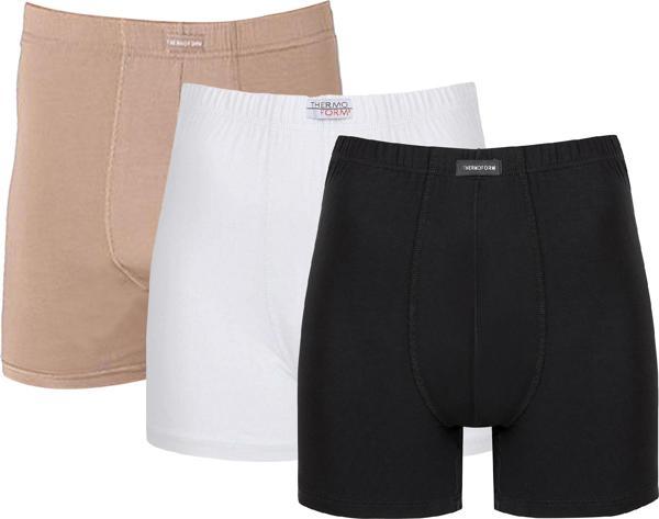 Thermoform Bambu Erkek Şort Siyah Beyaz Kum 3'lü Paket - Image 1