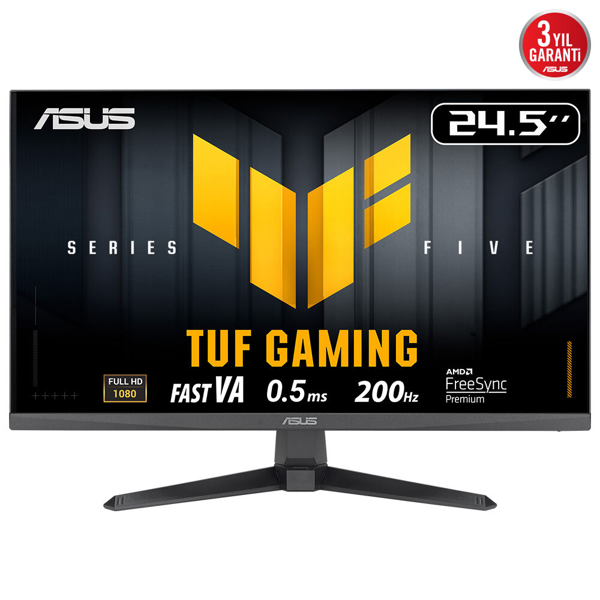 ASUS TUF GAMING VG257Q5A 24,5" 0.5ms, 200Hz, Full HD, DP, 2xHDMI, Hoparlör, VA Panel, ELMB Sync Premium, GAMING Mon - Image 1