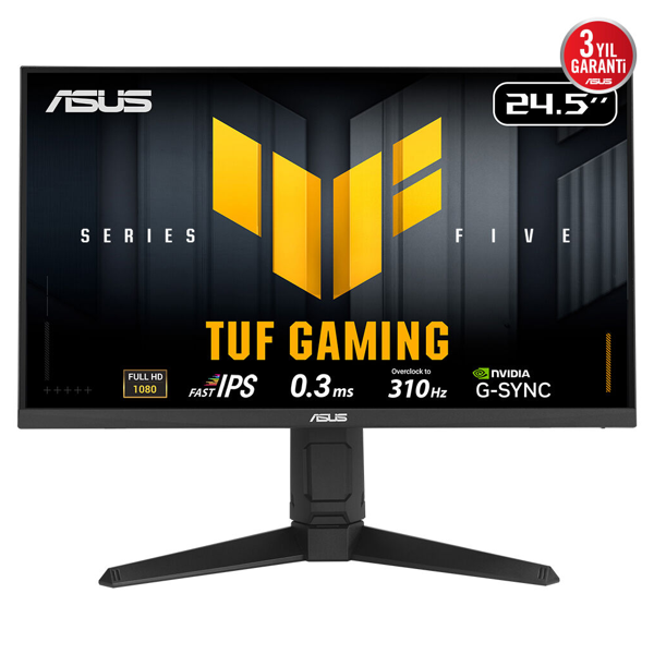 ASUS TUF GAMING VG259QMRL5A 24,5" 0.3ms, 310Hz, Full HD, DP, 2xHDMI, Hoparlör, Pivot, Fast IPS LED, ELMB Sync Premi - Image 1