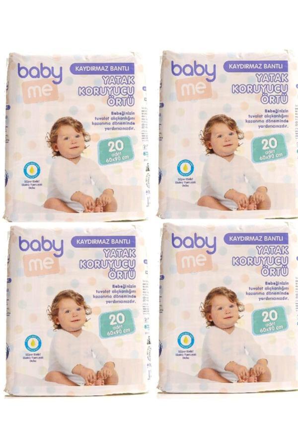 Baby&Me Kaydırmaz Bantlı 20 Adet 60X90 Cm Yatak Koruyucu Örtü X 4 Adet - Image 1