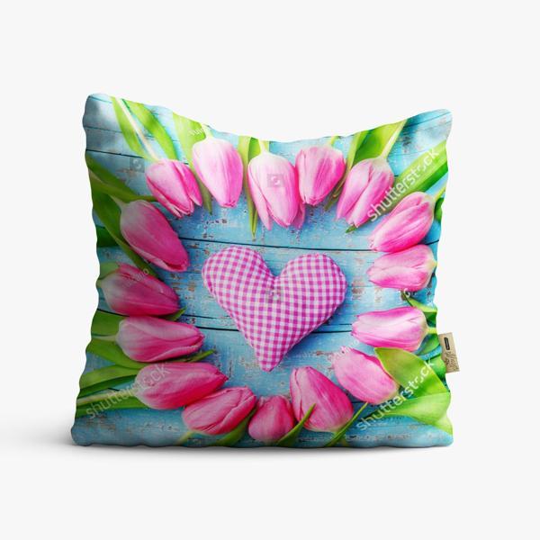 Kırlent Kılıfı 42x42cm Dekoratif Kırlent Yastık Kılıfı Kalpli Tasarım Modeli Lv 42 - Image 1