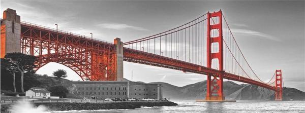 1000 Parça Yap boz Panaromik San Francisco 34x96 Puzzle Keskin Color Puzz - Image 1
