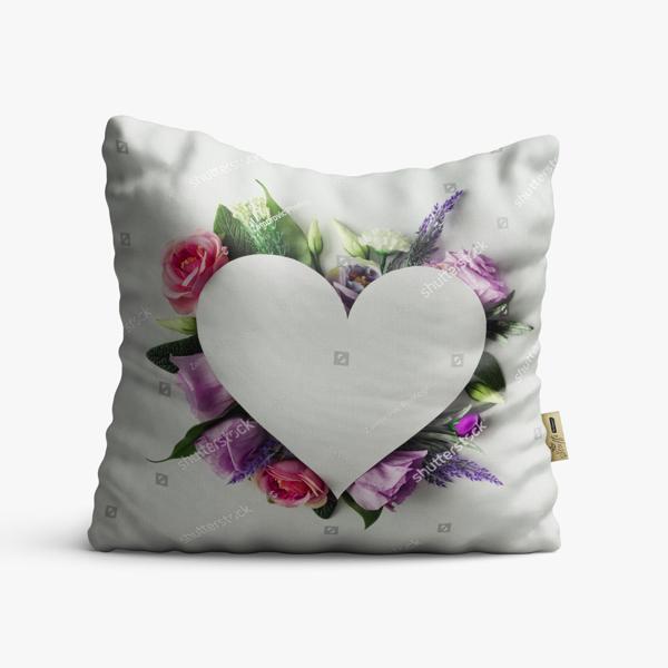 Kırlent Kılıfı 42x42cm Dekoratif Kırlent Yastık Kılıfı Kalpli Tasarım Modeli Lv 22 - Image 1