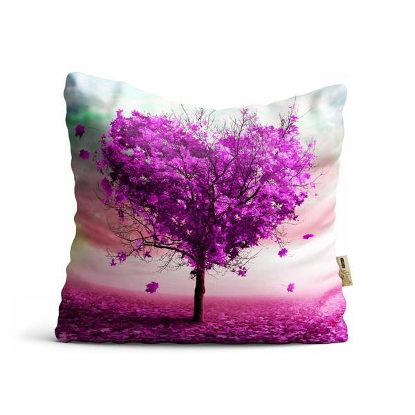 Kırlent Kılıfı 42x42cm Dekoratif Kırlent Yastık Kılıfı Yeni Sezon Kalpli Ağaç Krm 34 - Image 1