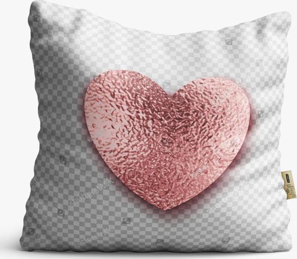 Kırlent Kılıfı 42x42cm Dekoratif Kırlent Yastık Kılıfı Kalpli Tasarım Modeli Lv 09 - Image 1