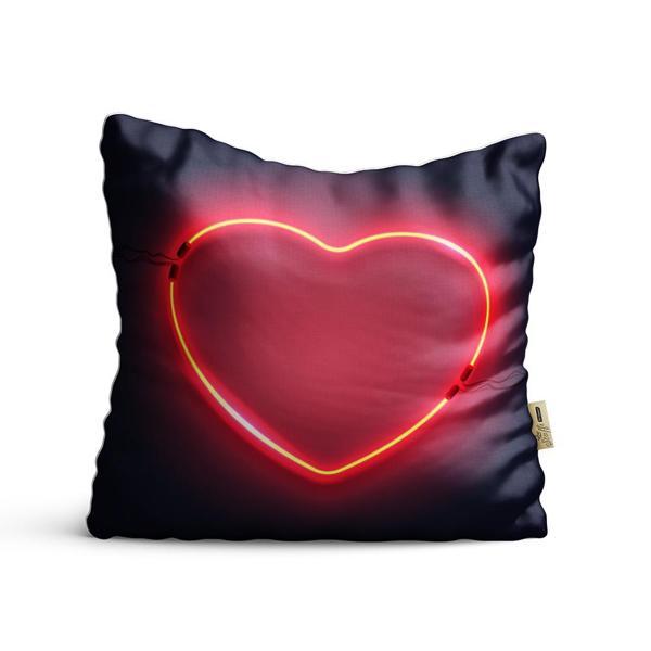 Kırlent Kılıfı 42x42cm Dekoratif Kırlent Yastık Kılıfı Neon Kalpli Modeli Lv 33 - Image 1