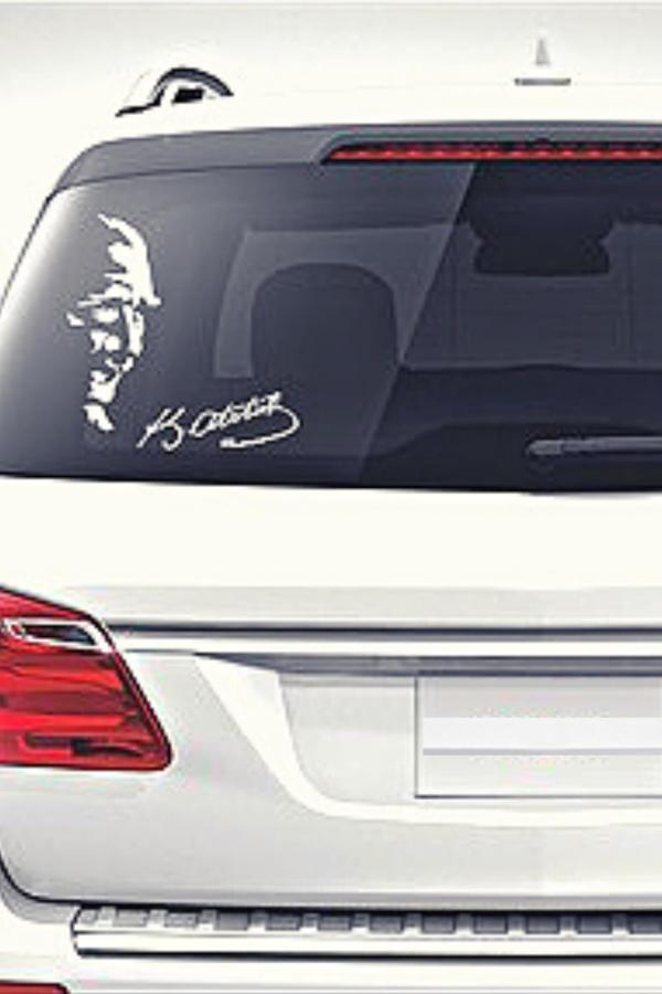 Atatürk Silüeti Sticker Atatürk İmza Oto Sticker 15 CM ÖLÇÜYE DİKKAT - Image 1