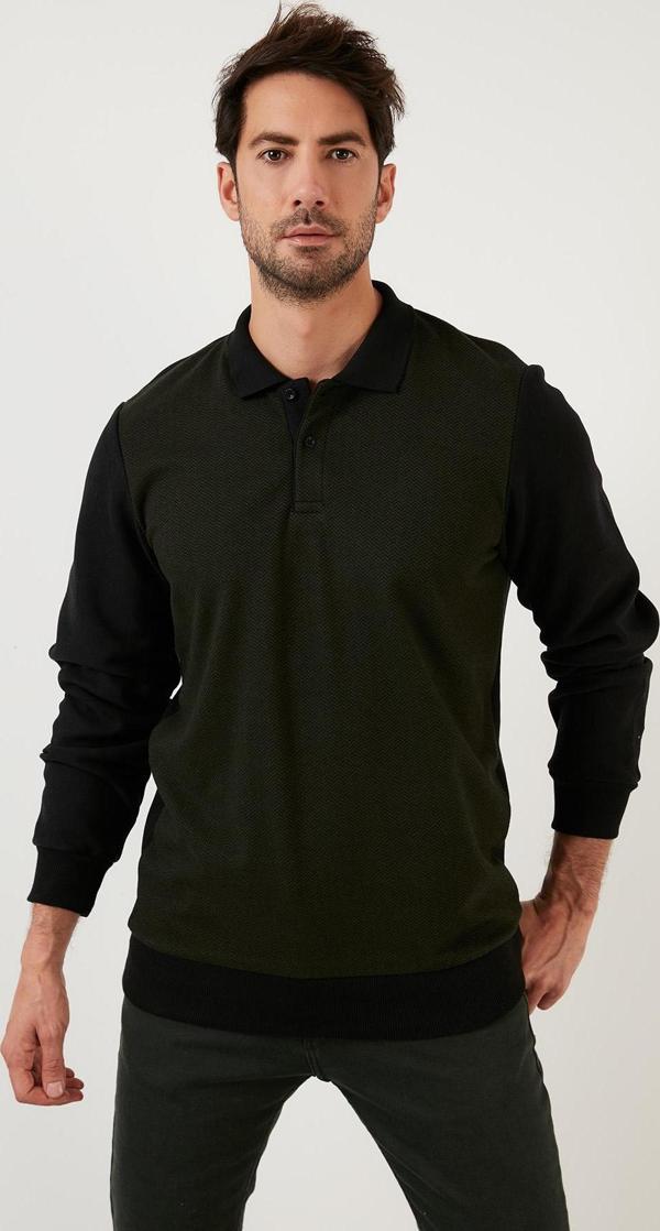 Buratti Pamuklu Regular Fit Polo Yaka Erkek Sweat 5905040 HAKİ - Image 1