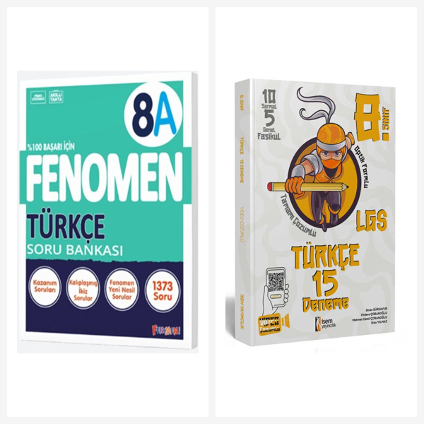 Fenomen 8. Sınıf Türkçe A Soru Bankası + İsem 15 Deneme Seti 2 Kitap Fenomen Yayınları - Bi bigelio - Image 1