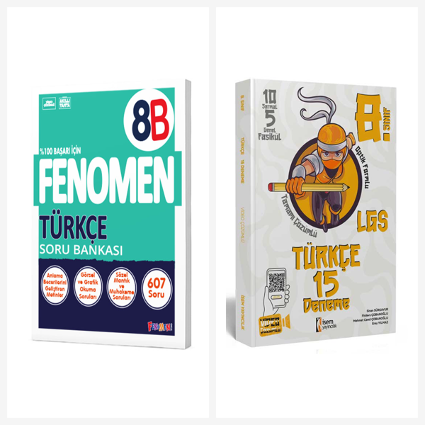 Fenomen 8. Sınıf Türkçe B Soru Bankası + İsem 15 Deneme Seti 2 Kitap Fenomen Yayınları - Bi bigelio - Image 1