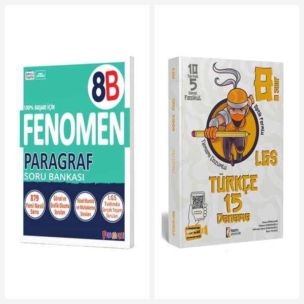Fenomen 8. Sınıf Paragraf B Soru Bankası + İsem 15 Deneme Seti 2 Kitap Fenomen Yayınları - Bi bigelio - Image 1