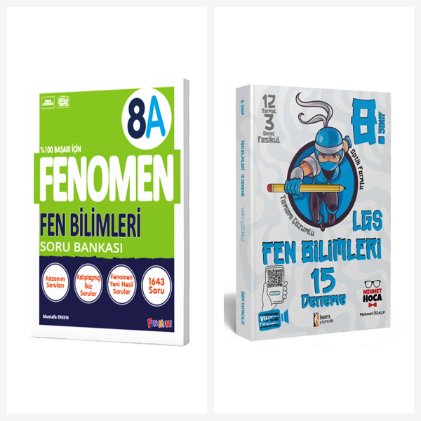 Fenomen 8. Sınıf Fen Bilimleri A Soru Bankası + İsem 15 Deneme Seti 2 Kitap Fenomen Yayınları - Bi bigelio - Image 1