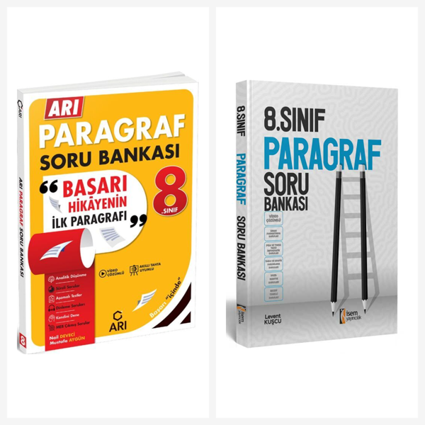 Arı 8. Sınıf Paragraf Soru Bankası Seti 2 Kitap İsem ve Arı Yayınları - Bi bigelio - Image 1