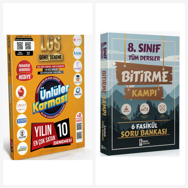 Ünlüler Karması 8. Sınıf LGS 10 Yayın 10+2 Karma Deneme ve Bitirme Kampı Seti 2 Kitap - Ünlüler Karması - Image 1