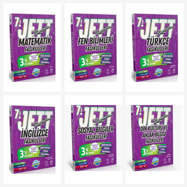 Ünlüler Yayınları 7. Sınıf Tüm Dersler JETT Soru Fasikülleri Seti 6 Kitap - Ünlüler Karması - Image 1