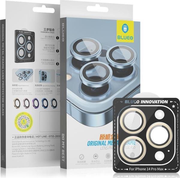 iPhone 14 Pro/14 Pro Max Uyumlu Mor Metal Çerçeve Kamera Lens Koruyucu - Image 1