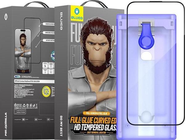 iPhone 15 Pro Max Uygulama Aparatlı Full Glue Curved Temperli Anti-Static HD Cam Ekran Koruyucu - Image 1