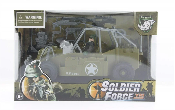 Eğitici Oyuncak Combat Force Figür ve Askeri Jeep Kız Erkek Çocuk Eğitici - Image 1