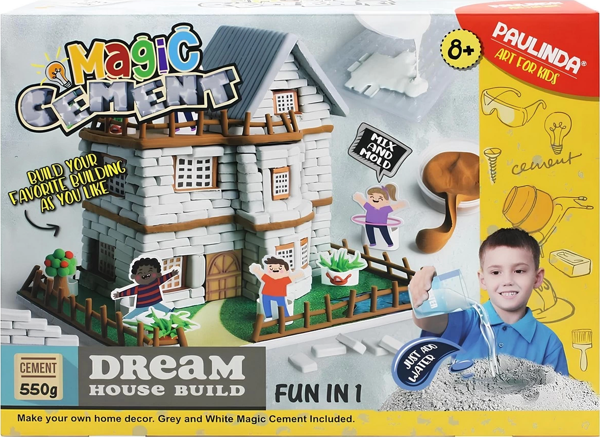 Eğlenceli Oyuncak Paulinda Magic Cement Dinosaur Era / Times 6in1 Hobi Set 500 gr Kız Erkek Çocuk Eğitici Öğretici Oyu - Image 1