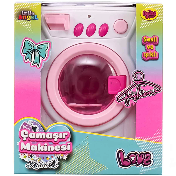 Eğitici Oyuncak Pilli Işıklı ve Sesli Küçük Çamaşır Makinesi 02603 Kız Erkek Çocuk Eğitici Eğiti - Image 1
