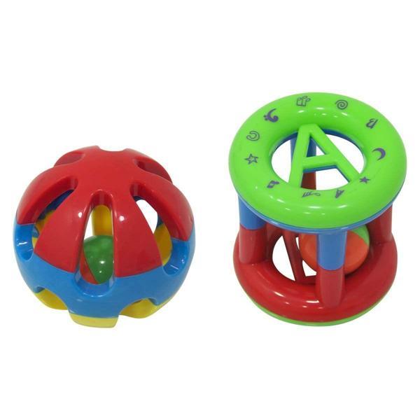 Kız Erkek Çocuk Oyuncak PVC'de İkili Çıngırak Kız Erkek Çocuk Eğitici - Image 1