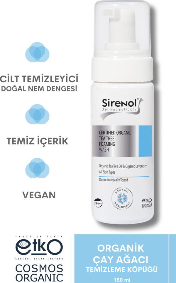 Sirenol Organik Sertifikalı Çay Ağacı Temizleme Köpüğü 150 mL - Image 1