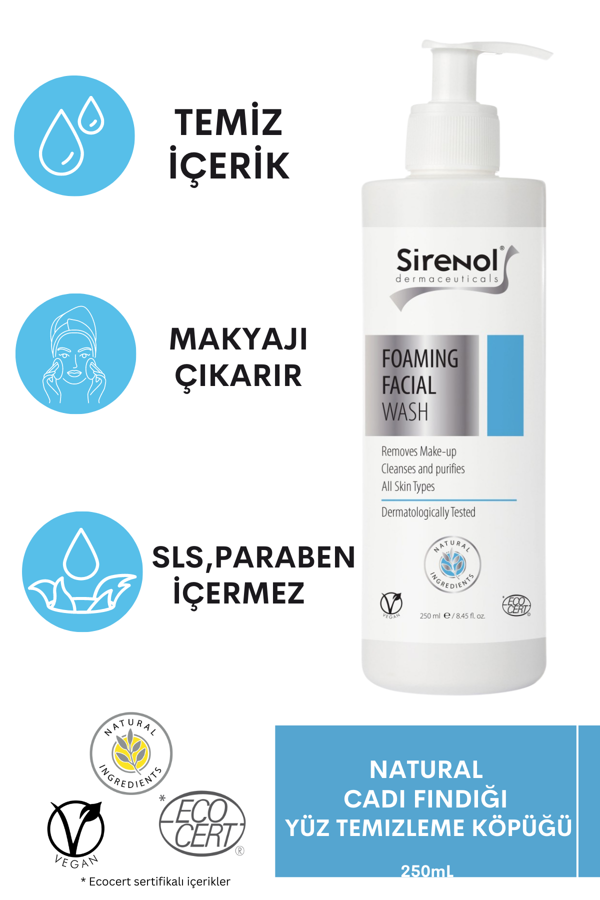 Sirenol Natural Cadı Fındığı Yüz Temizleme Köpüğü 250 mL - Image 1