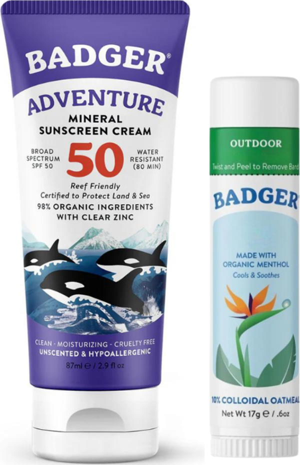Badger Organik Güneş Seti: SPF 50 Güneş Kremi + Nemlendirici Stick - Image 1