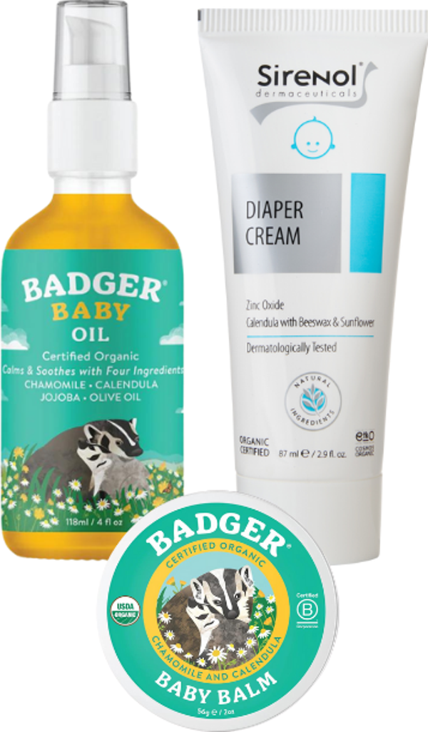 Badger Organik Bebek Yağı, Kremi ve Sirenol Organik Pişik Kremi Set - Image 1