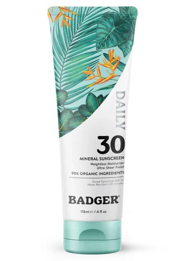 Badger Daily Mineral Güneş Kremi SPF30 | Organik & Temiz İçerikli Fiziksel Koruyucu | Beyaz İz Bırakmaz | Yüz ve Vücut İ - Image 1