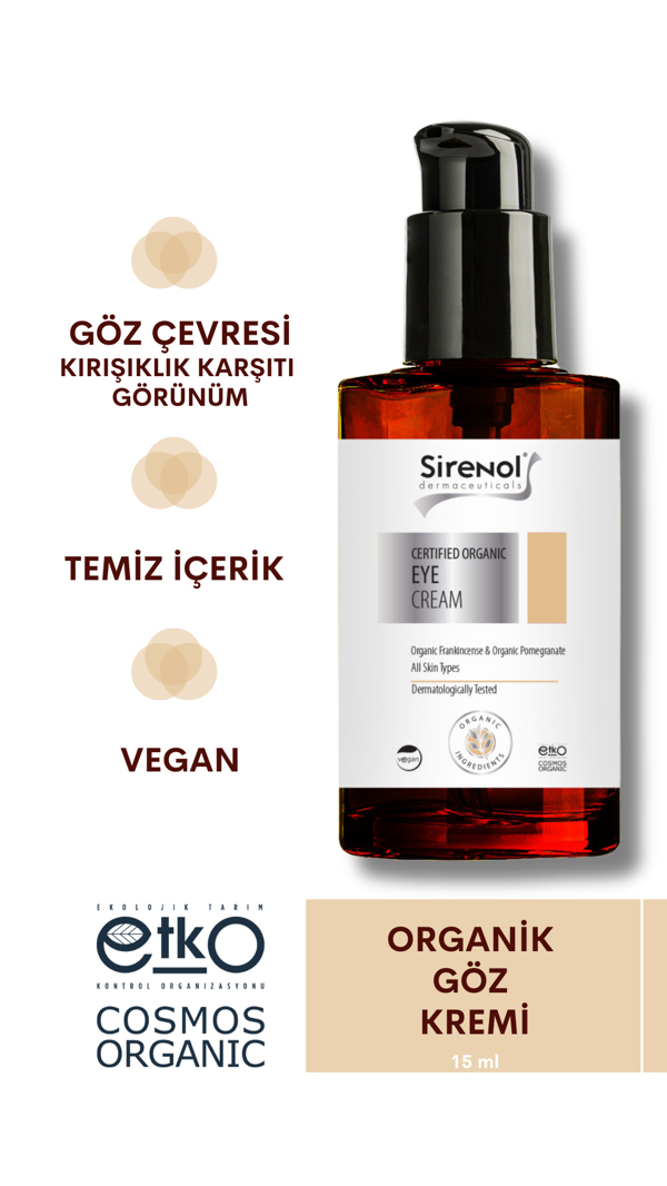 Sirenol Organik Sertifikalı Anti Aging Göz Kremi 15 mL - Image 1