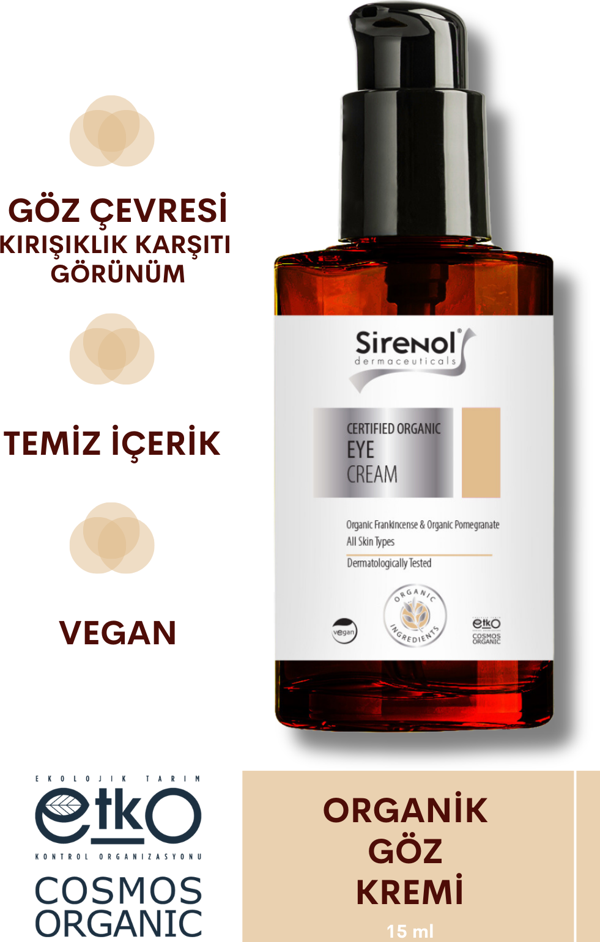 Sirenol Organik Sertifikalı Anti Aging Göz Kremi 15 mL - Image 1