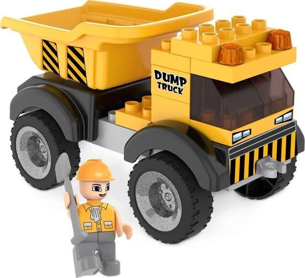 Kız Erkek Çocuk Oyuncak 06 533 Double Blocks İş Makineleri Serisi - stokta olan gönderilir Kız Erkek Çocuk Eğitici Öğretici  - Image 1