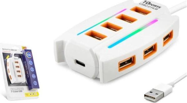 Hadron Hdx7037 Usb Hub 10-Usb 1.2M Beyaz - Image 1