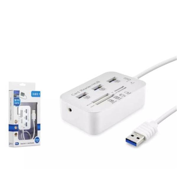 Hadron Hdx7028 Usb3.0 Hub Combo 3-Usb3.0 + Ms + Sd + M2 + Tf 20Cm Beyaz - Image 1