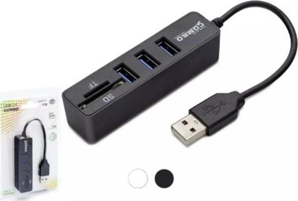 Hadron Hdx7009 Usb Hub Combo 3-Usb + Sd + Tf Siyah - Image 1