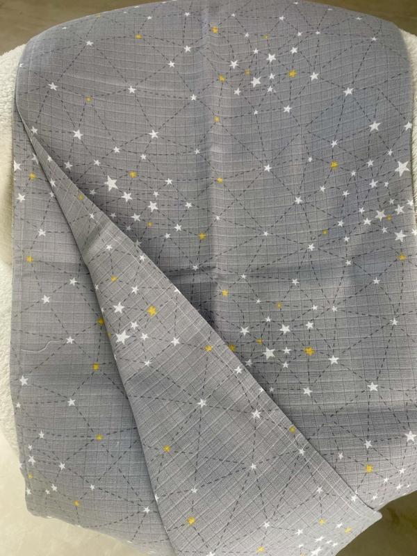 80 x 90 Unisex Bebek Battaniyesi – Gri & Sarı Yıldız Desenli Müslin - Image 1