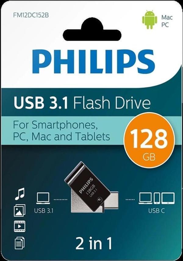 Phılıps 128gb Usb3.1 Type-c 100/150 Mb/s Fm12dc152b/00 - Image 1