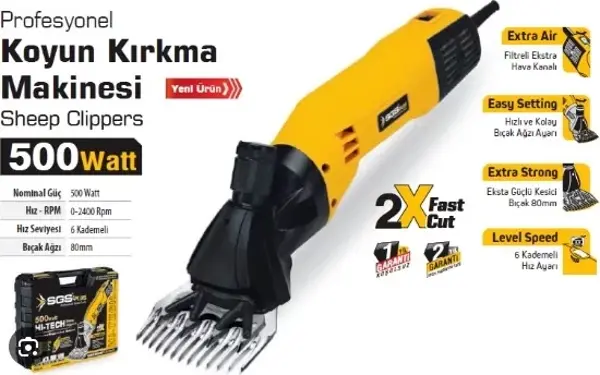 Sgs 5197 Koyun Kırkma Makinası Devir Ayarlı 500W - Image 1