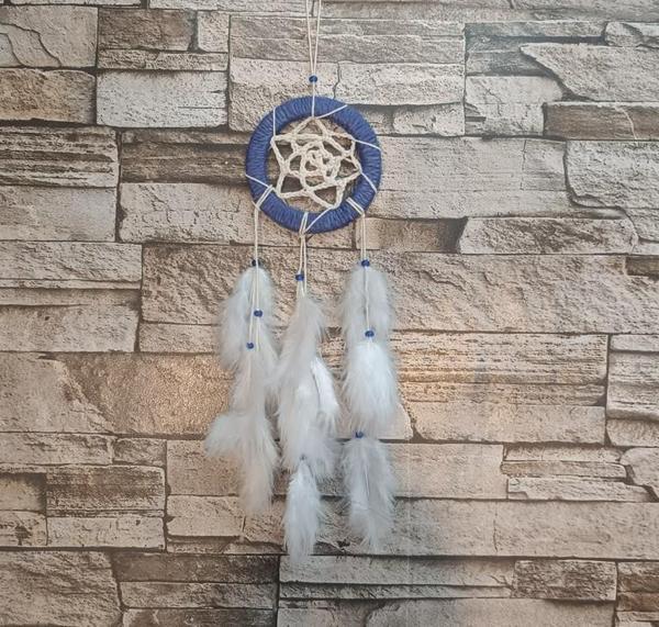 Düş Kapanı Araba Dikiz Ayna Duvar Süsü Hand Made Dreamcatcher Rüya Kapanı   - Image 1